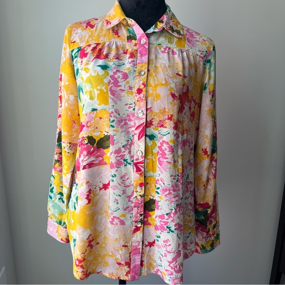 figueroa & flower Tops - Floral Button-Up Blouse